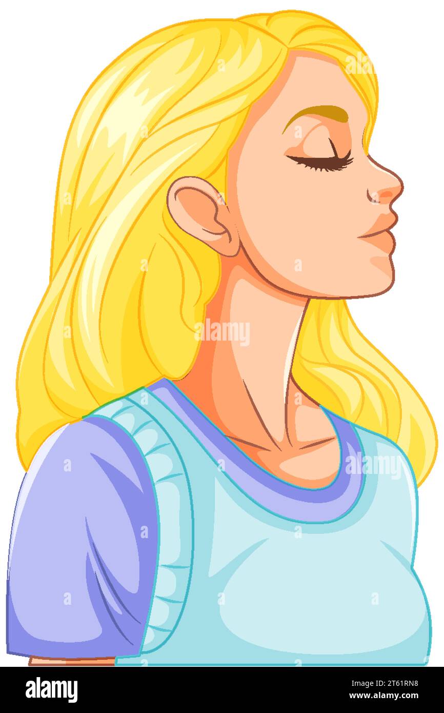 Blonde woman closing eyes Stock Vector Images - Alamy