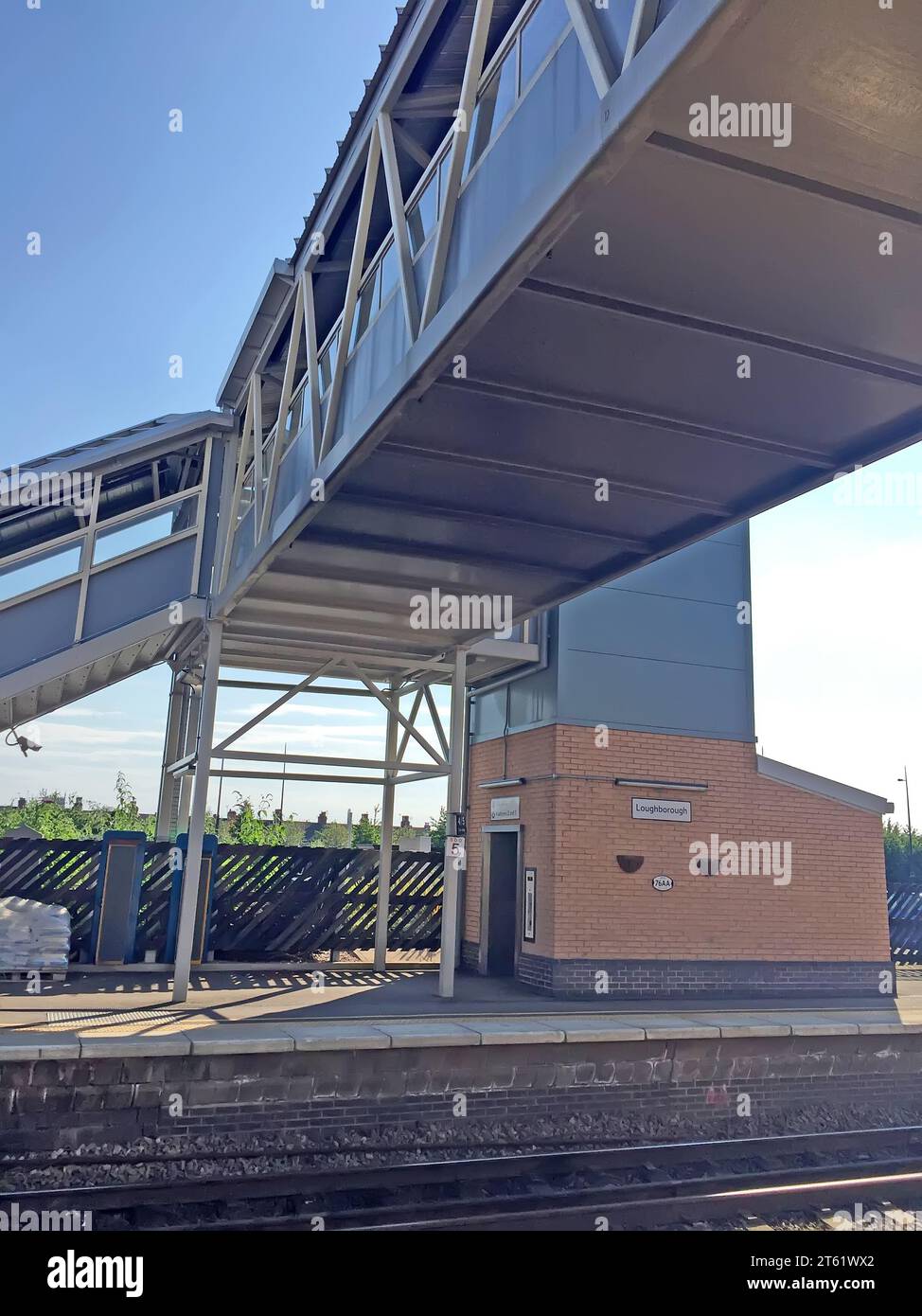 loughborough railway station overbridge, loughborough, UK Stock Photo