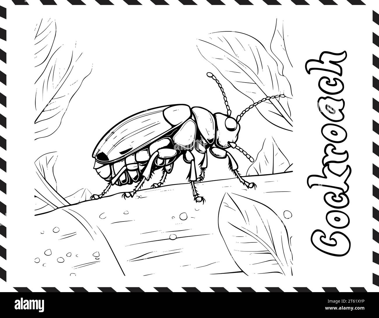Cockroach Coloring Page for Kids Stock Vector Image & Art - Alamy