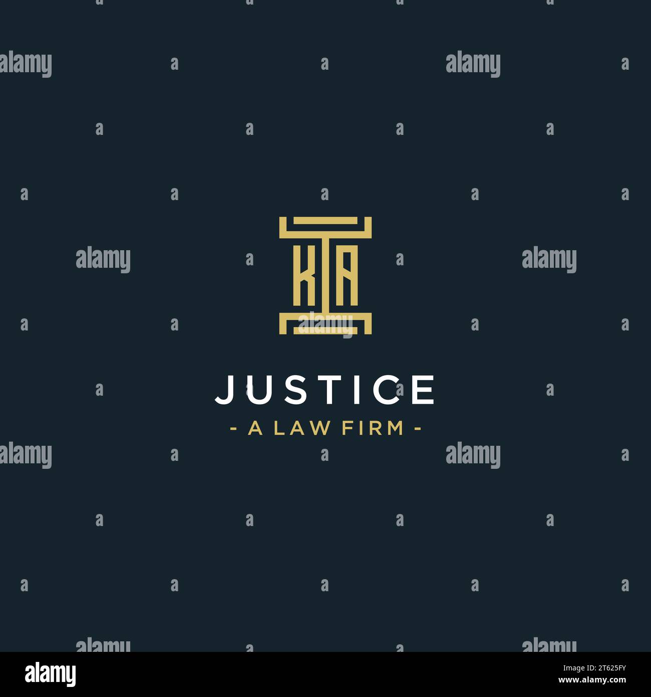 KA initial logo monogram design for legal, lawyer, attorney and law ...
