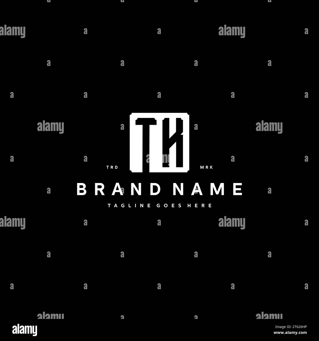 TK monogram logo initials with square rectangular shape isolated on black background initials vector graphic template Stock Vector
