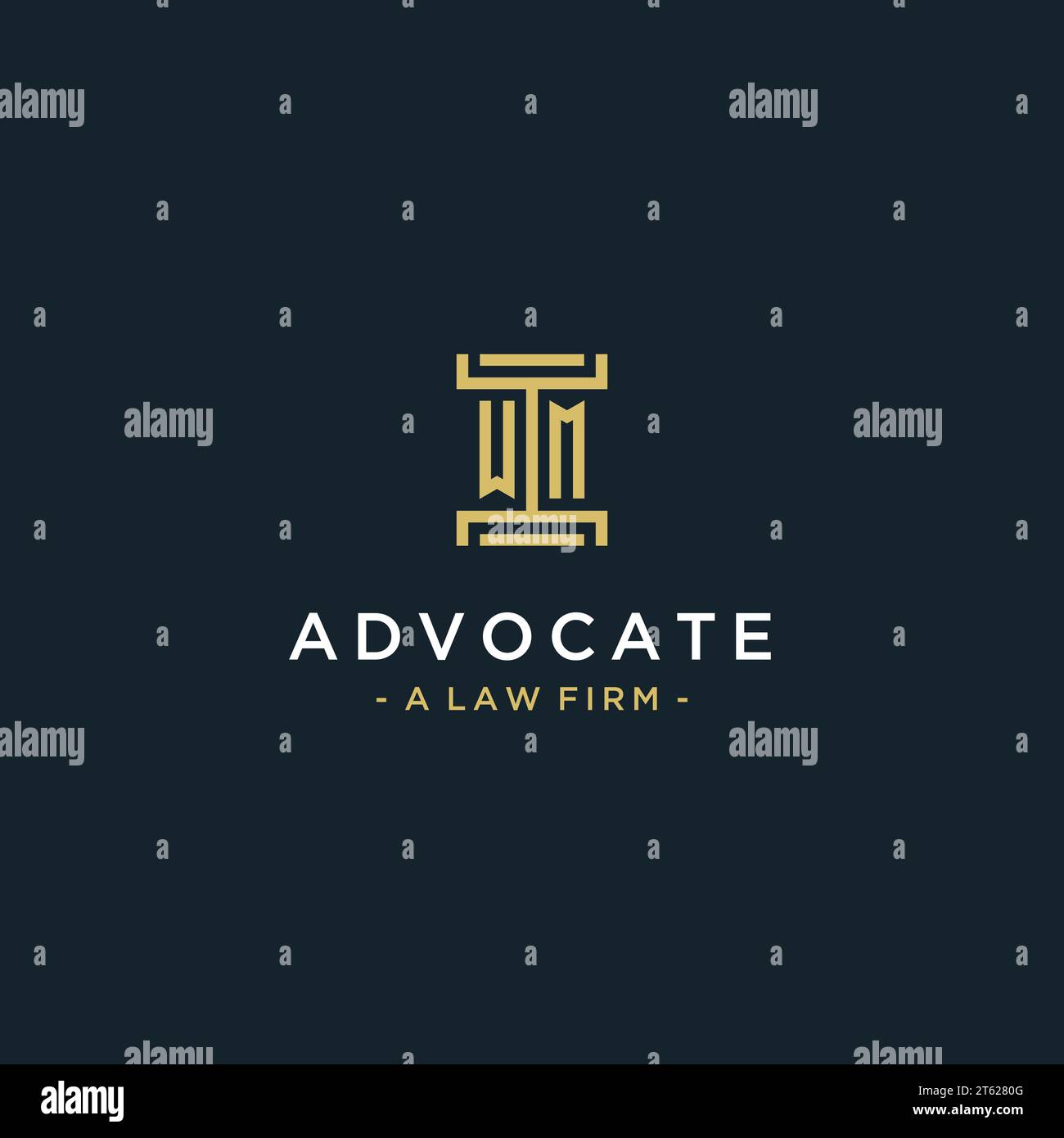 WM initial logo monogram design for legal, lawyer, attorney and law ...