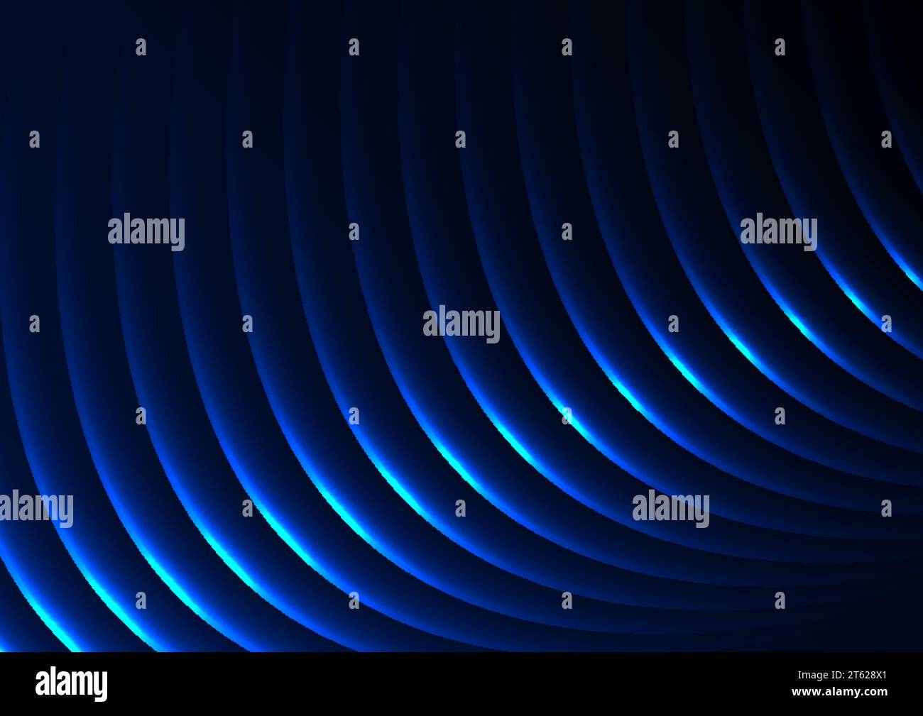 Futuristic technology abstract background with blue neon glowing waves. Vector design Stock Vector