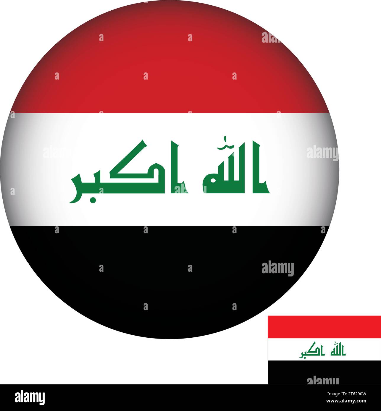 Iraq Flag Round Shape Vector Stock Vector