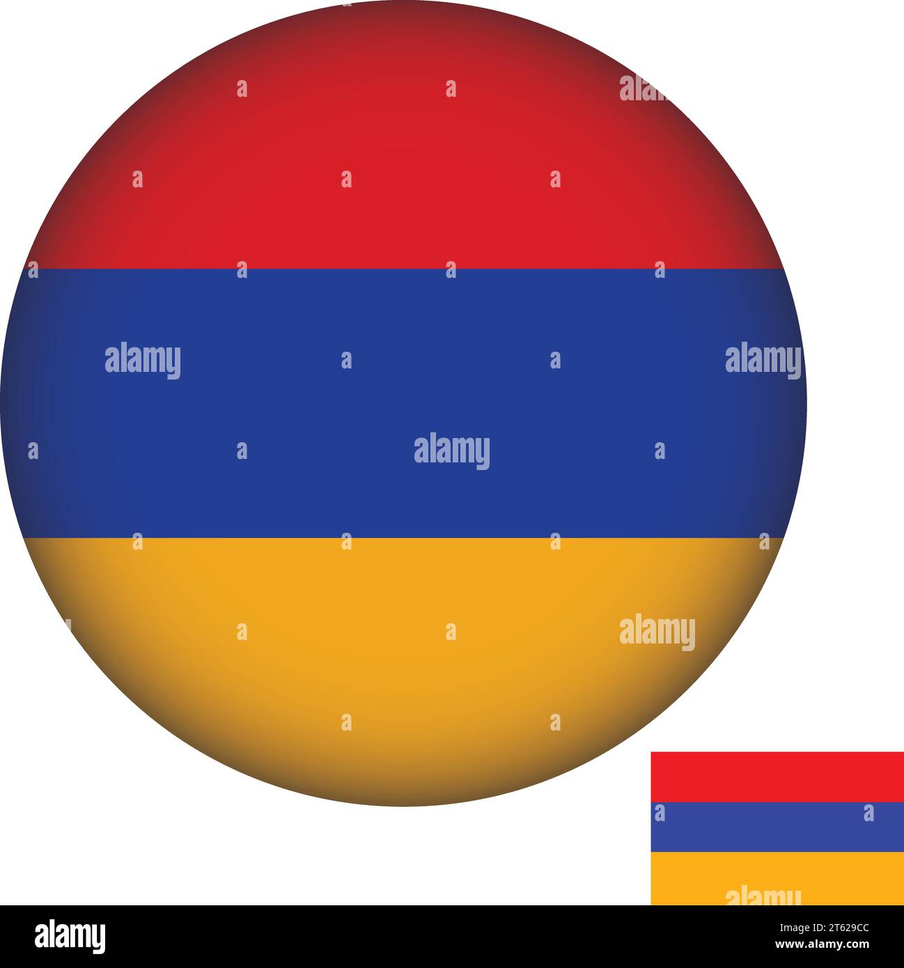 Armenia Flag Round Shape Vector Stock Vector