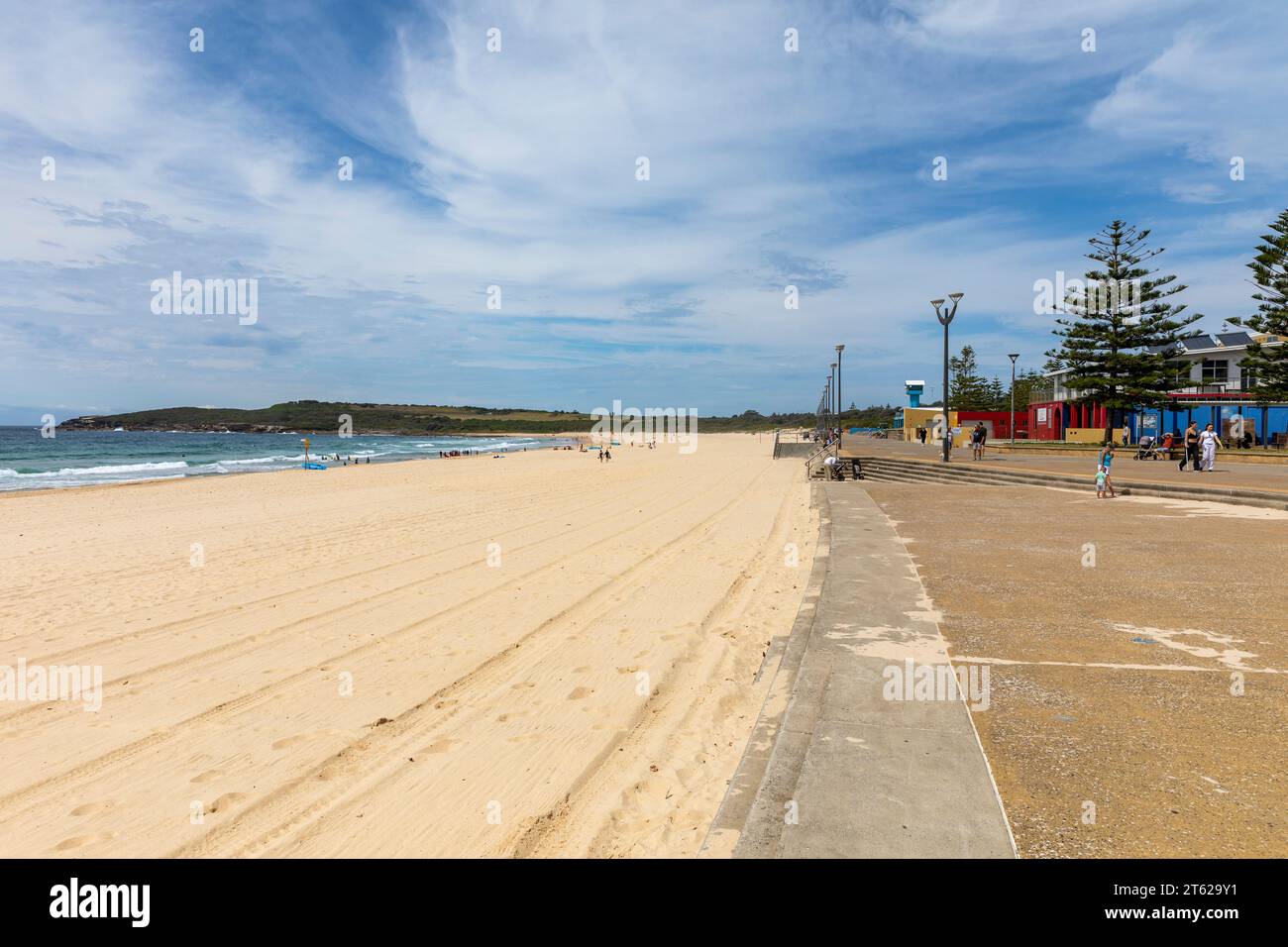 Maroubra Beach promenade in Sydney eastern suburbs and Malabar headland national park,Sydney,NSW,Australia,2023 Stock Photo