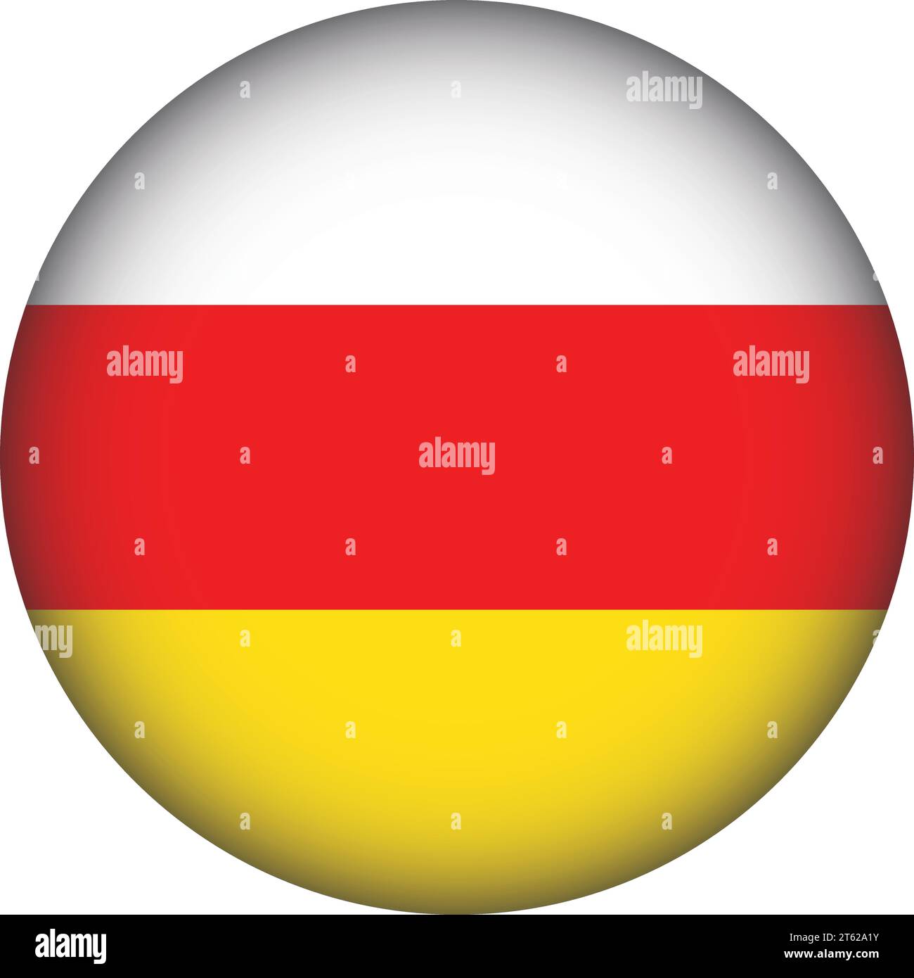 South Ossetia Flag Round Shape Vector Stock Vector