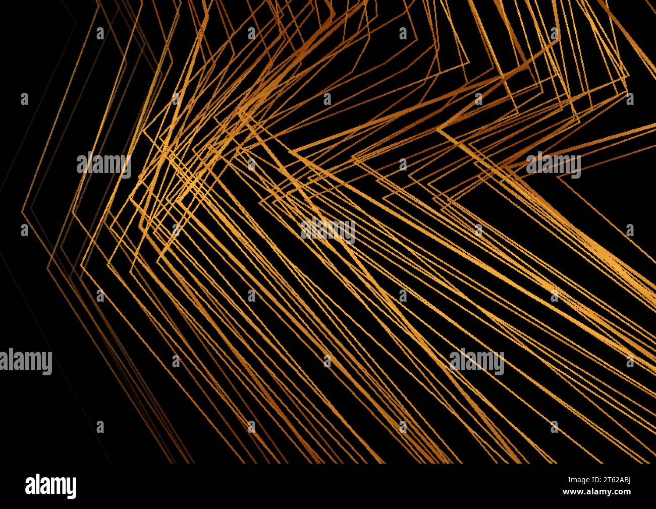 Black abstract background with golden curved lines. Geometric vector ...