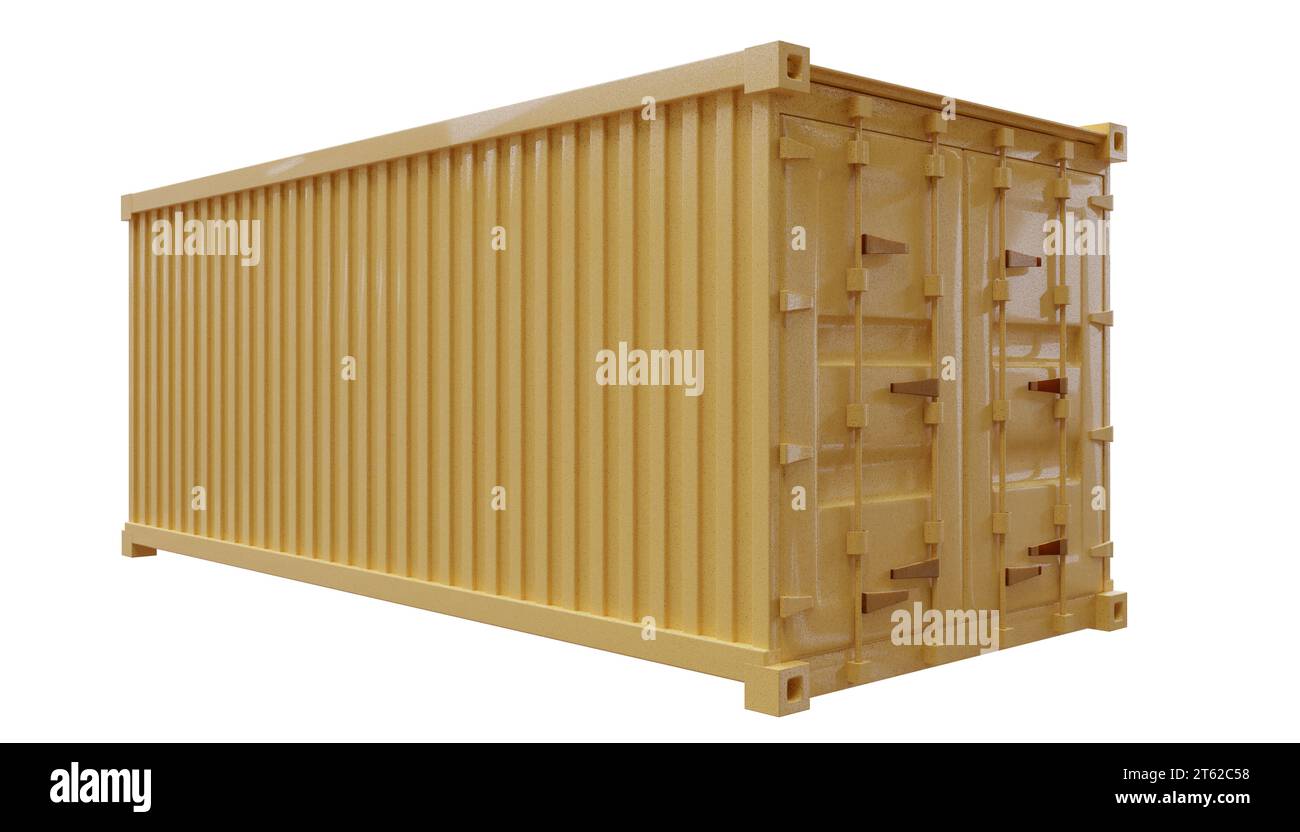 Container cargo isolated on white transparent Stock Photo - Alamy
