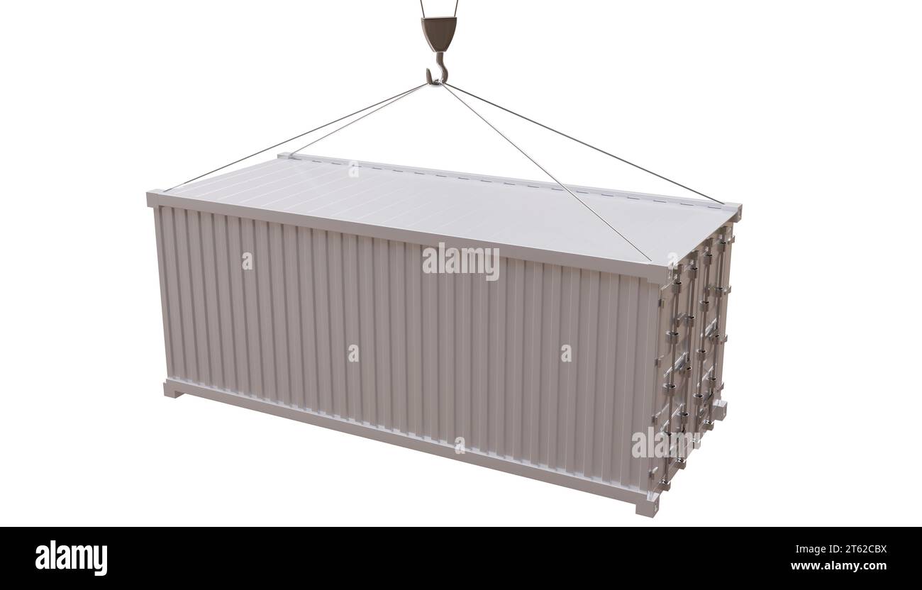 Cargo container handling isolated on white transparent Stock Photo - Alamy