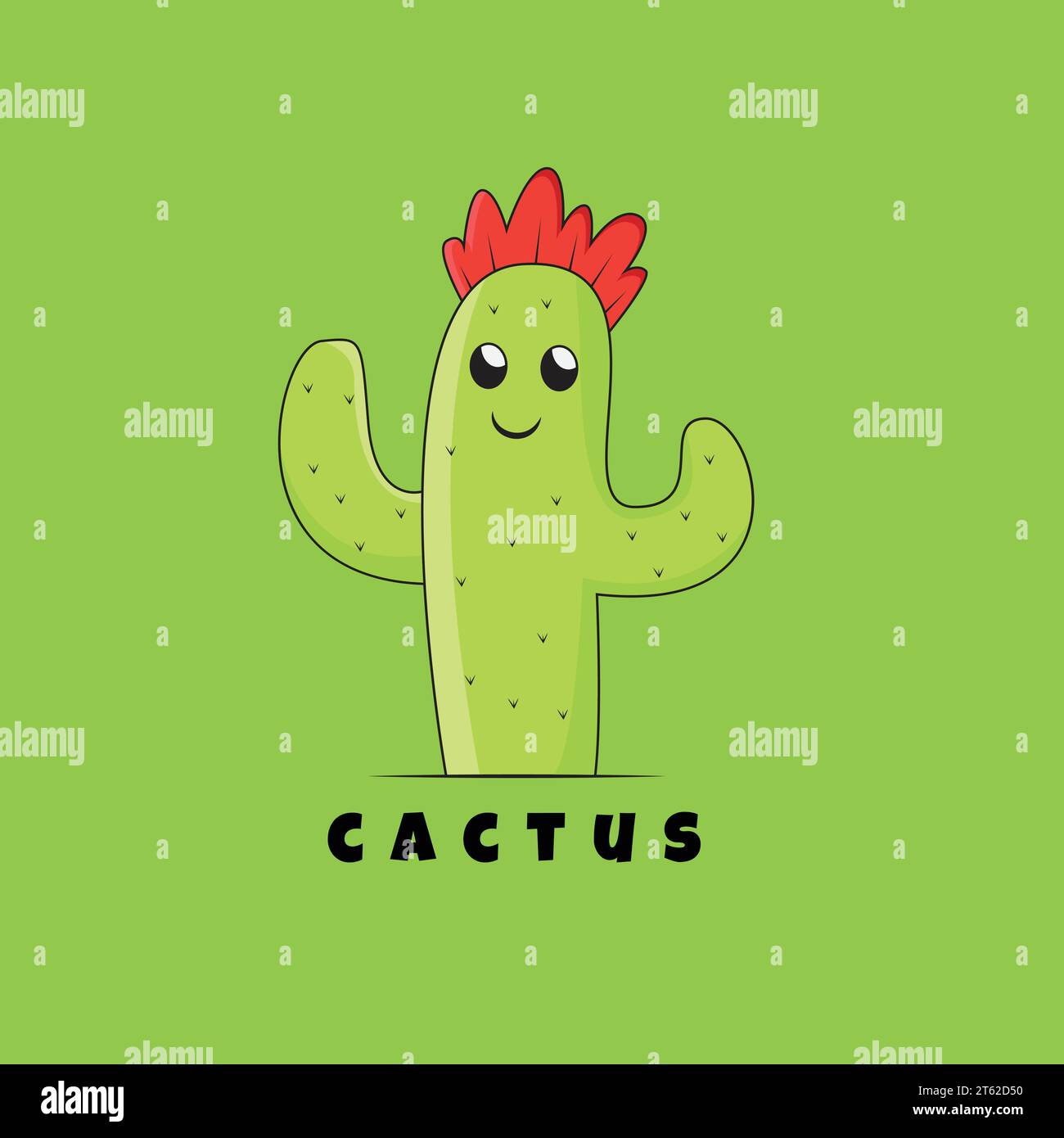 Illustration vector design of cute cactus Stock Vector