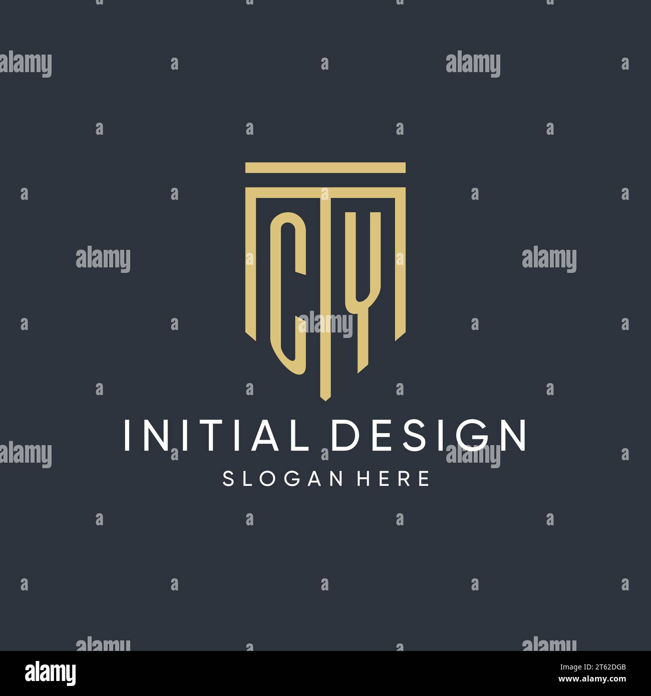 CY monogram with modern and luxury shield shape design vector graphic Stock Vector