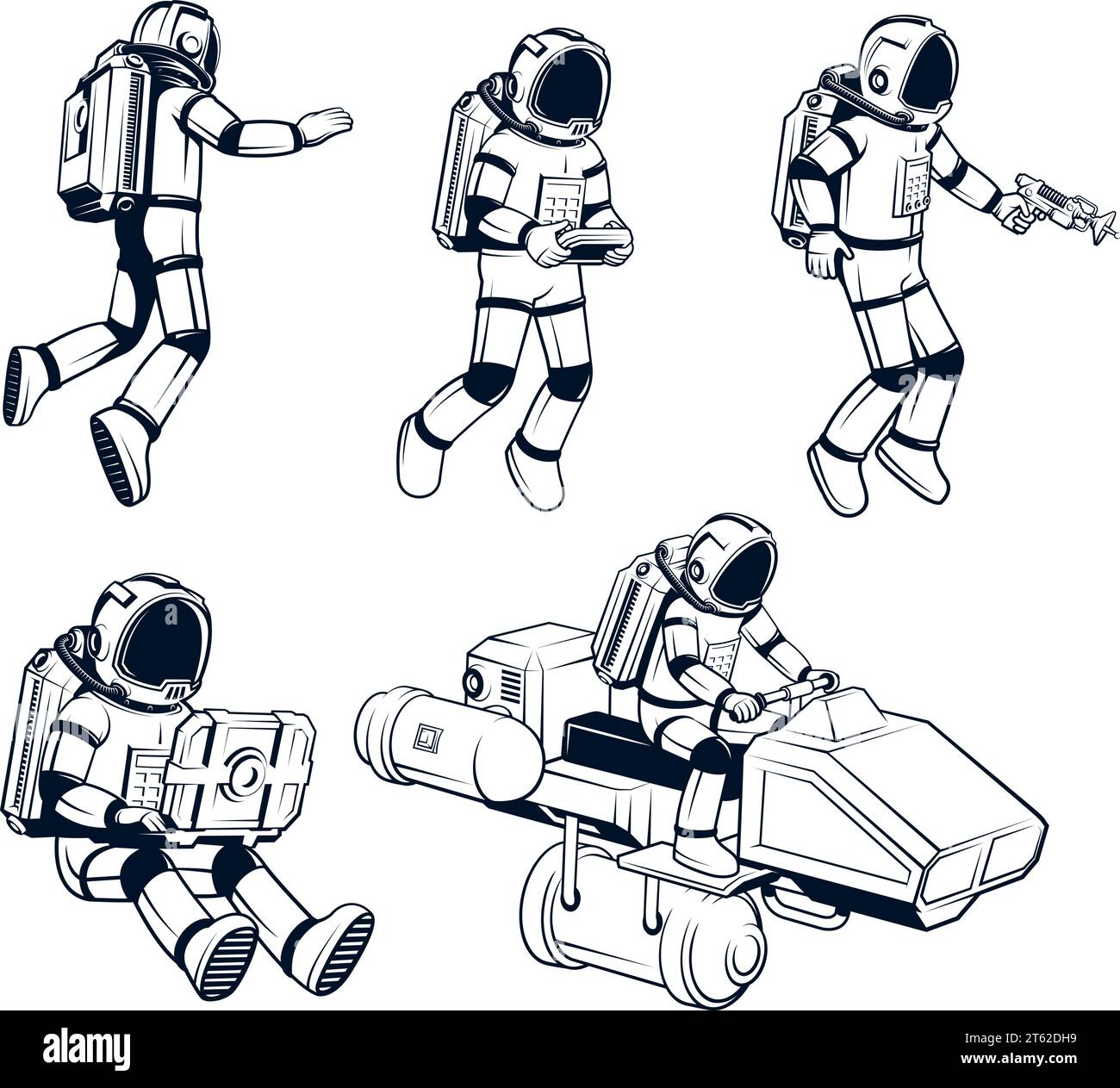 Astronaut suit helmet space outline hi-res stock photography and images ...