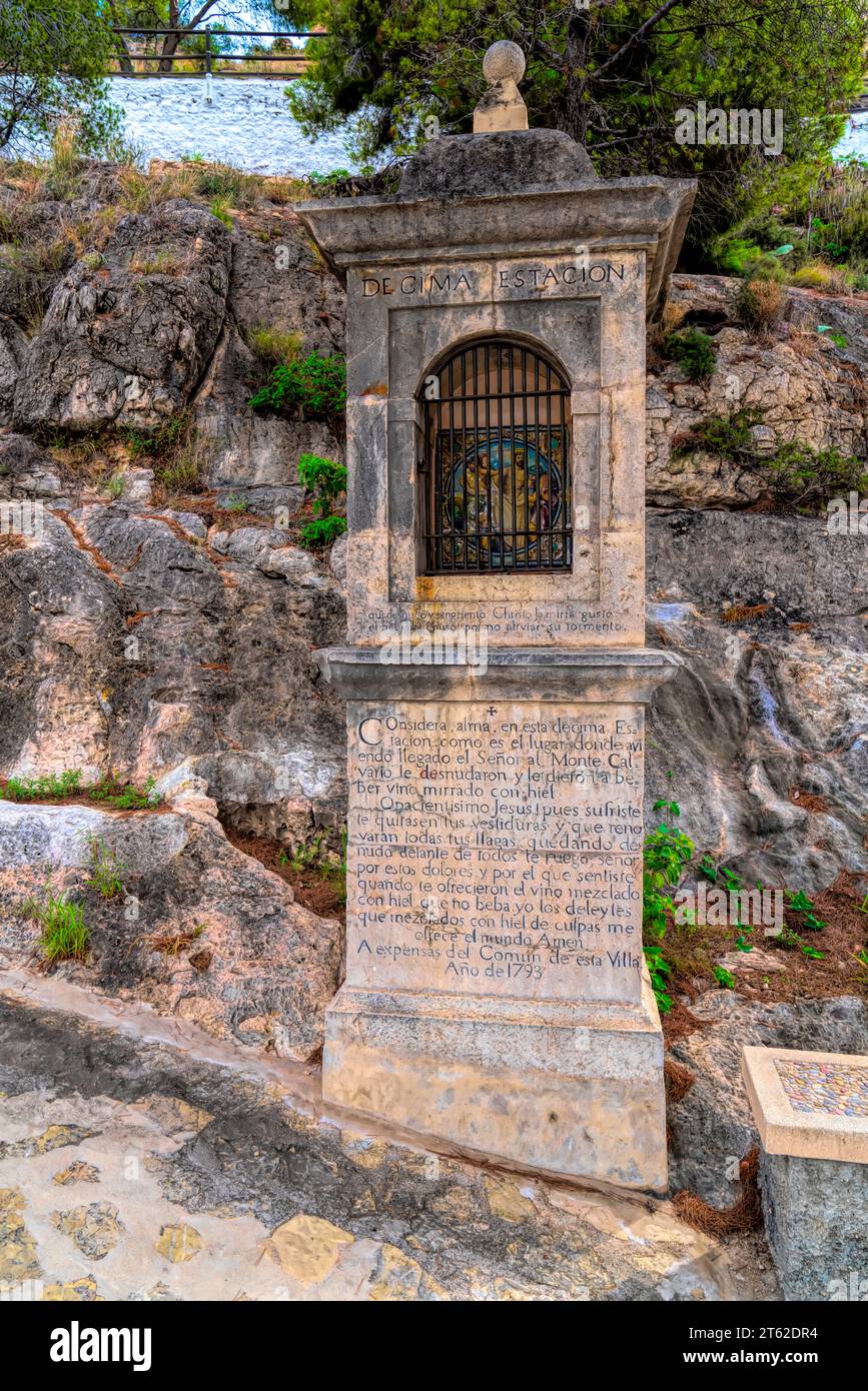 Cullera Spain estacion Decima, the tenth of fourteen historic religious structures on path to the castle Stock Photo