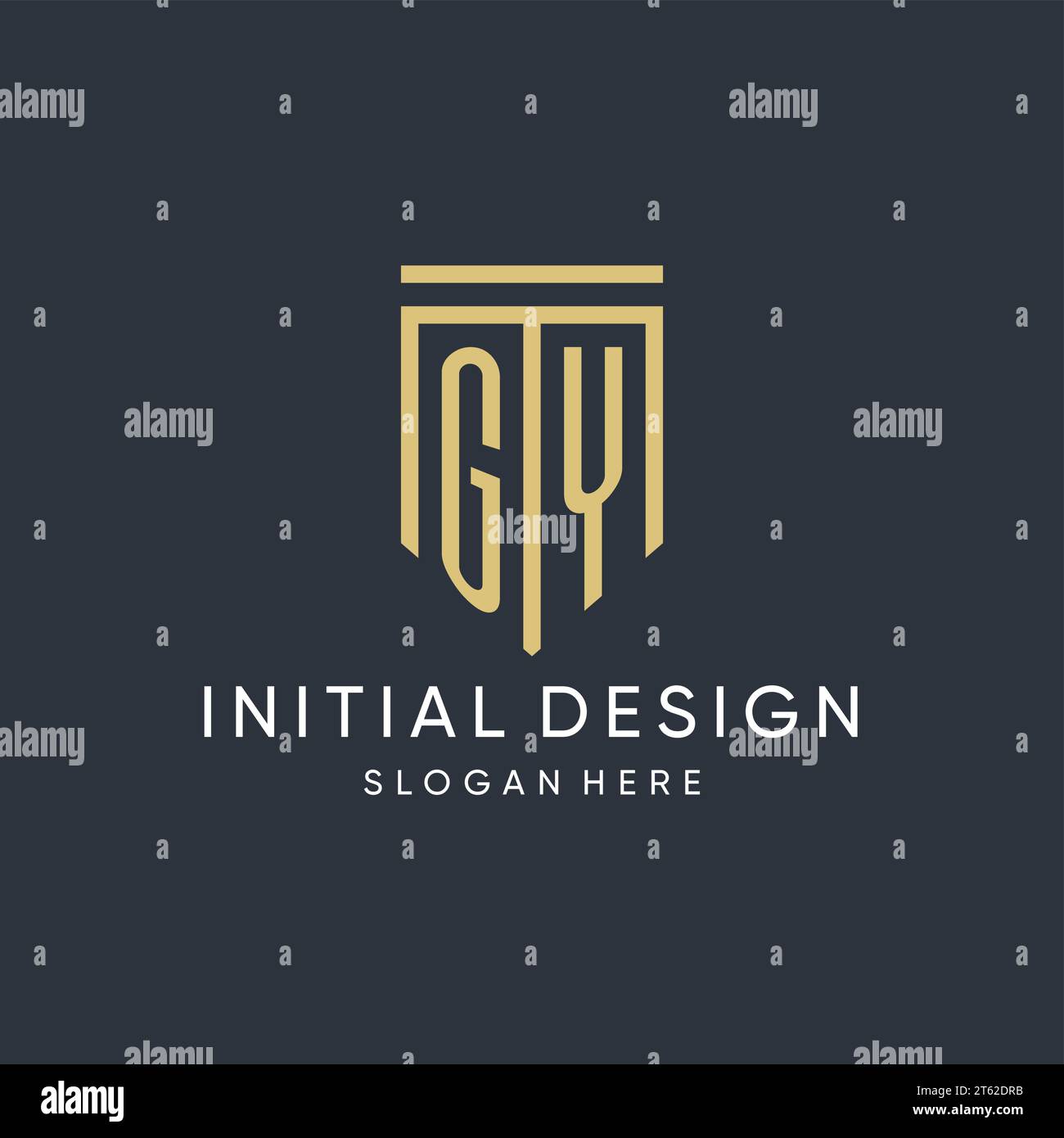 GY monogram with modern and luxury shield shape design vector graphic Stock Vector