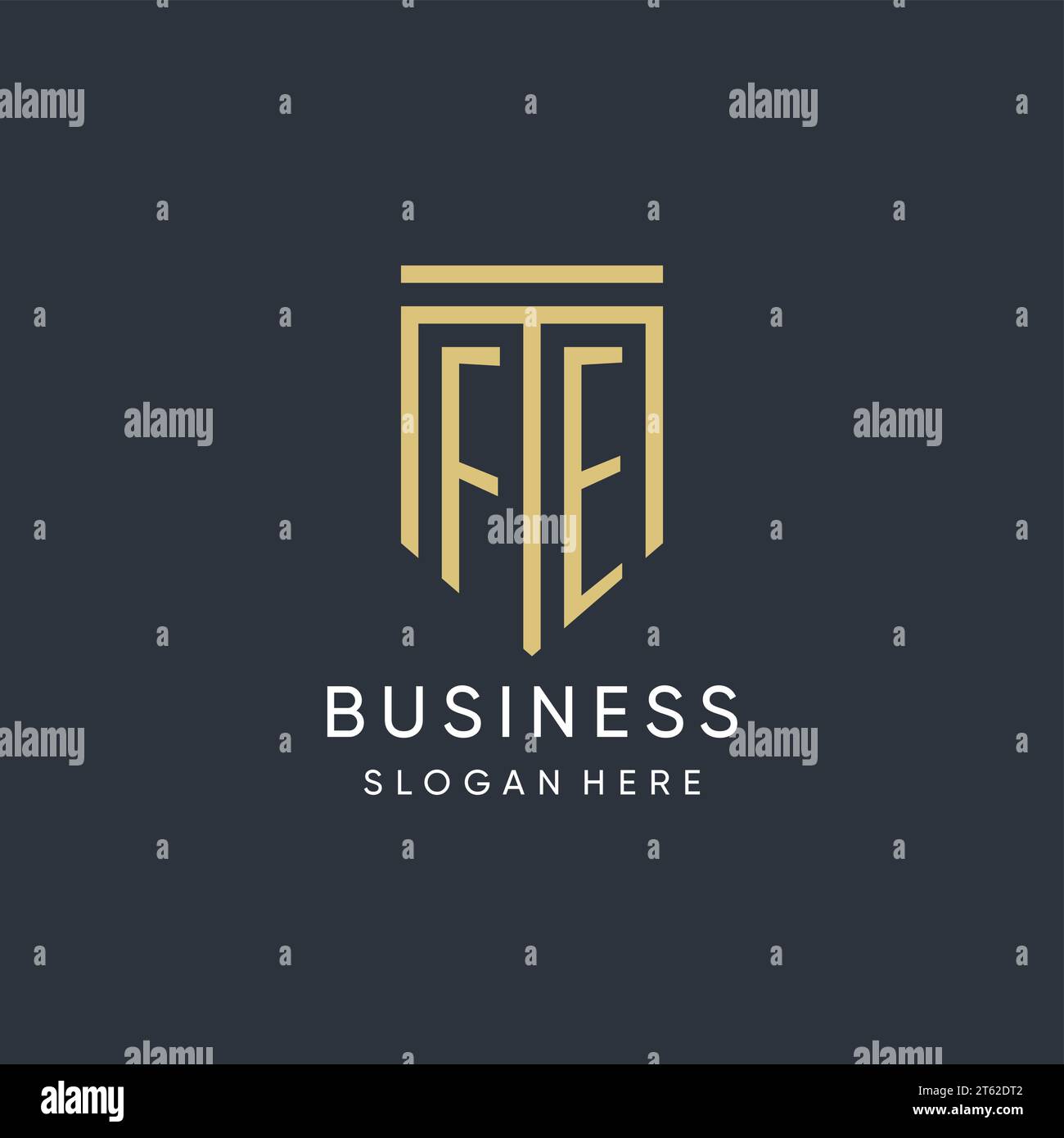 FE monogram with modern and luxury shield shape design vector graphic Stock Vector