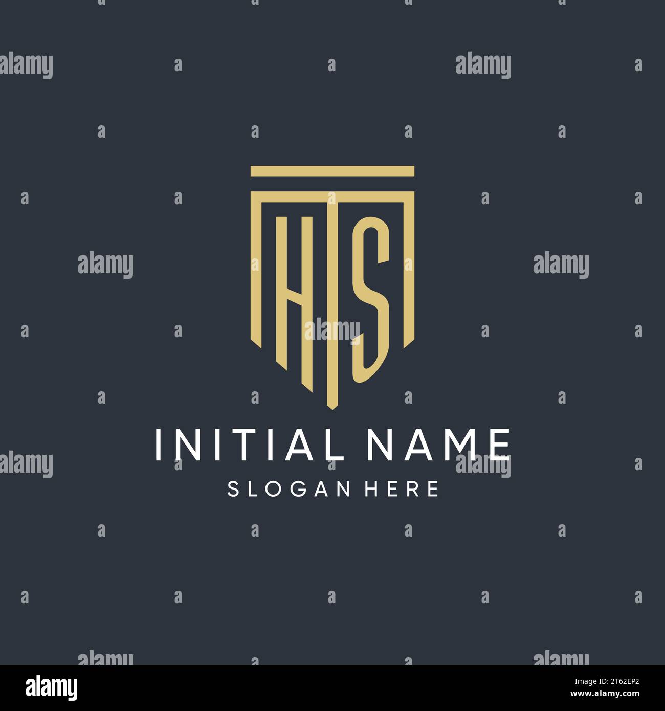 HS monogram with modern and luxury shield shape design vector graphic Stock Vector
