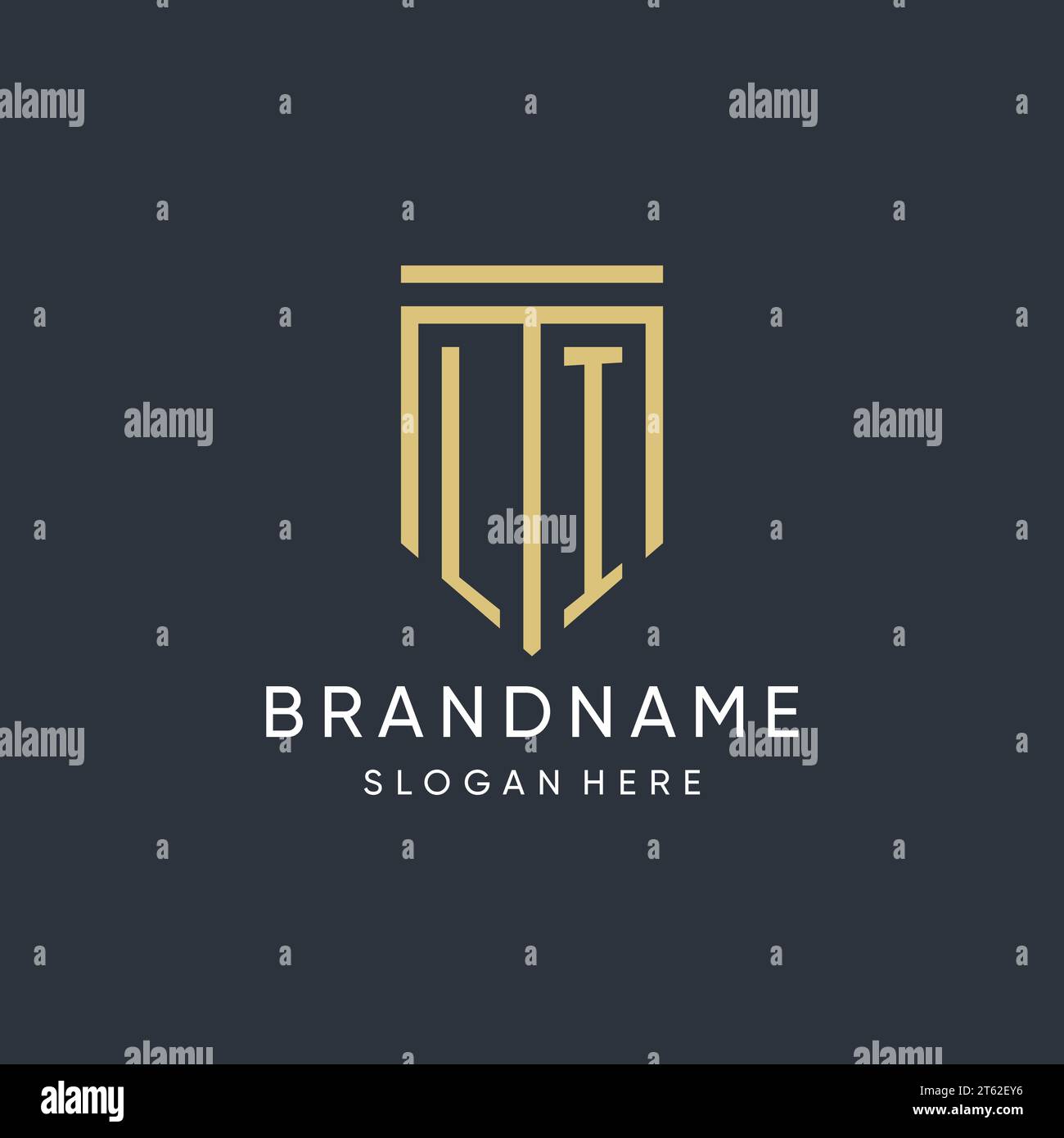 LI monogram with modern and luxury shield shape design vector graphic ...