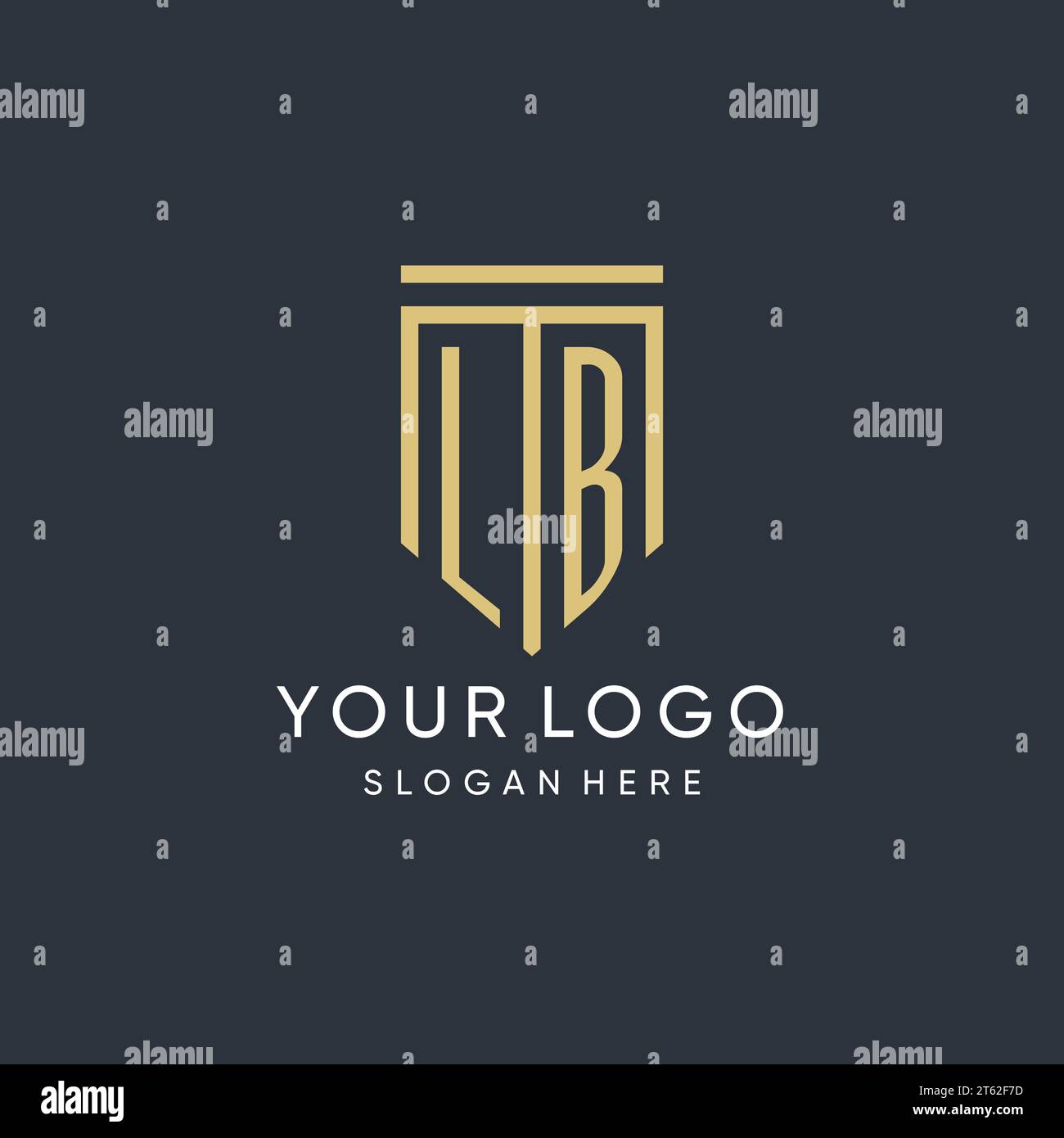 LB monogram with modern and luxury shield shape design vector graphic Stock Vector