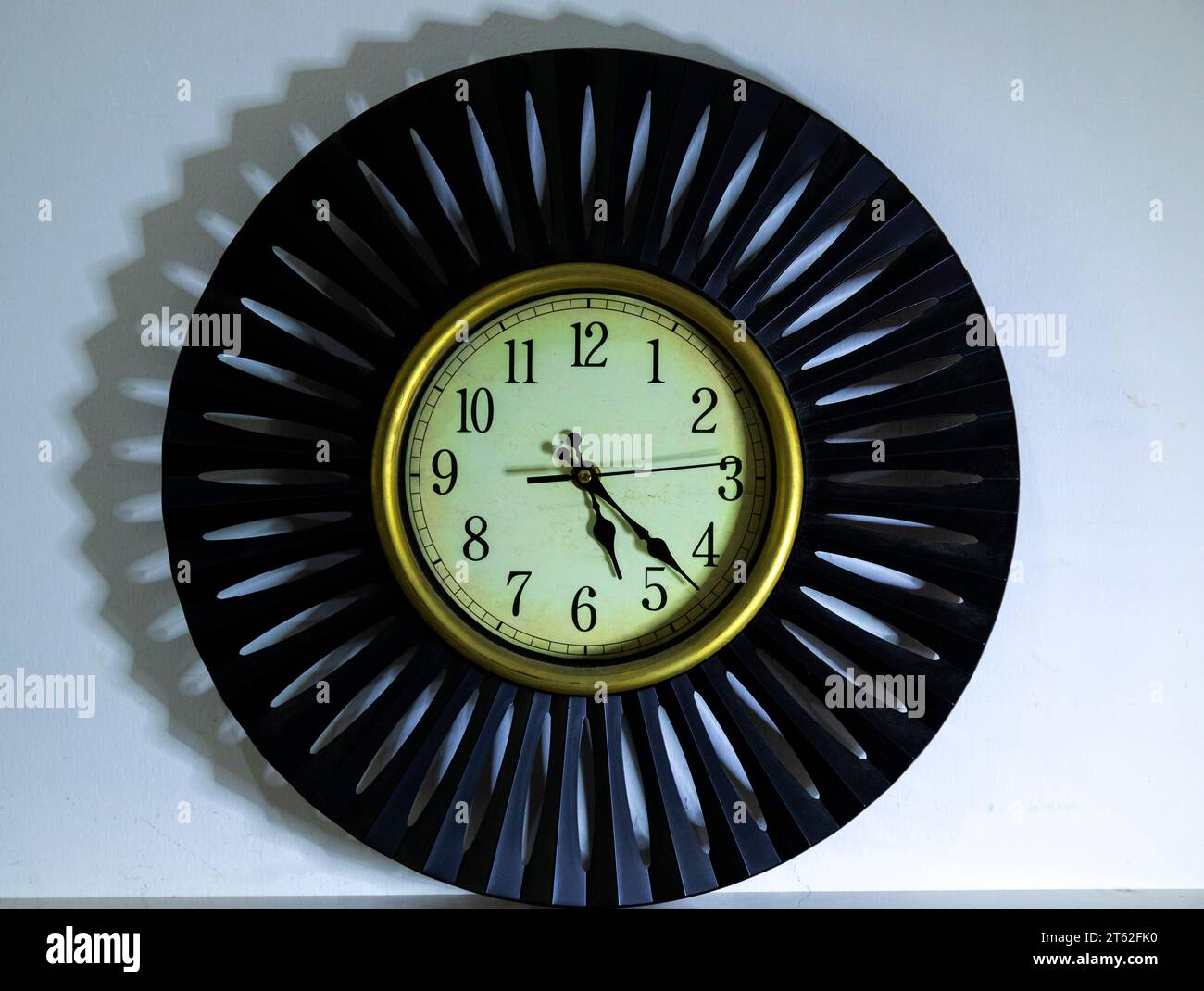 Table battery operated fan in White and black background Stock Photo