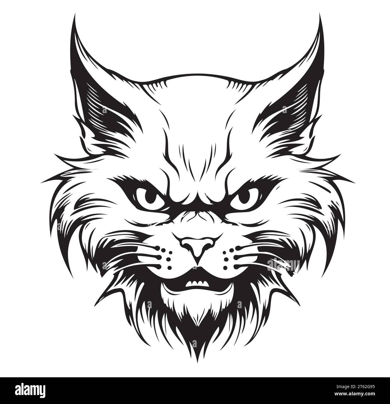 line drawing of a angry cat Stock Vector Image & Art - Alamy