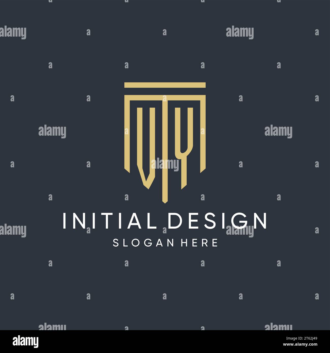 VY monogram with modern and luxury shield shape design vector graphic Stock Vector