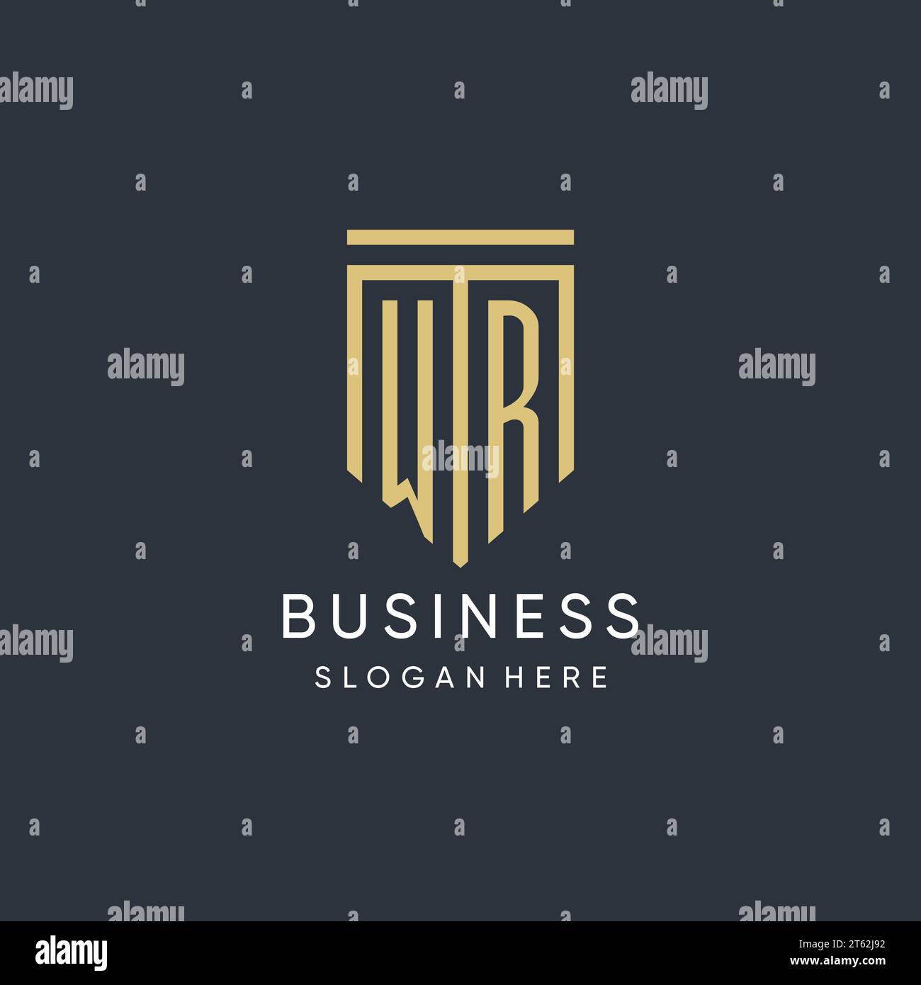 Wrb Monogram WR monogram with modern and luxury shield shape design vector graphic ...