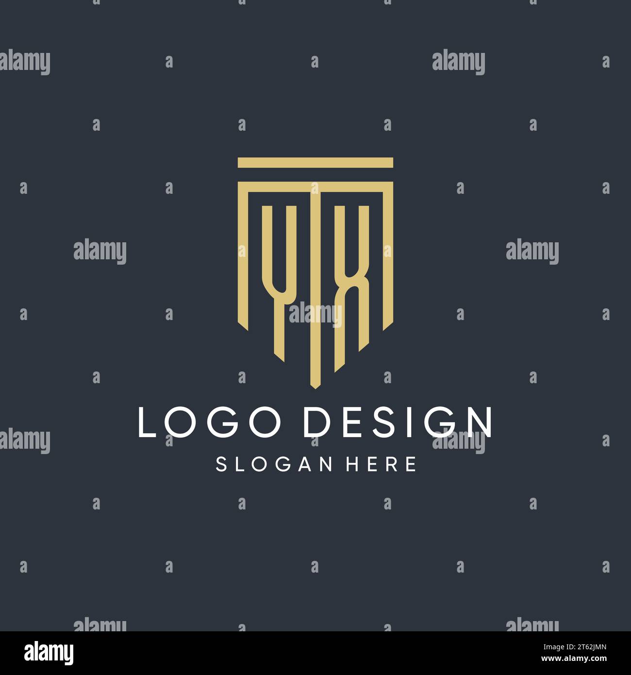 YX monogram with modern and luxury shield shape design vector graphic Stock Vector