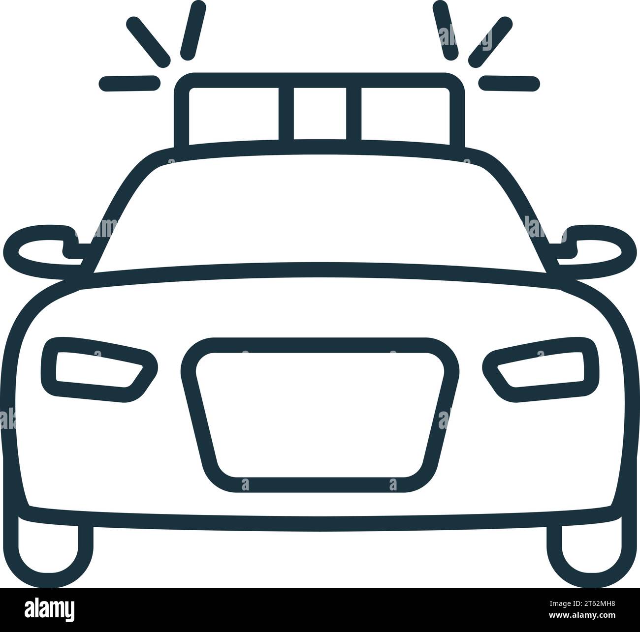 Police car outline icon. Monochrome simple sign from transportation collection. Police car icon for logo, templates, web design and infographics. Stock Vector