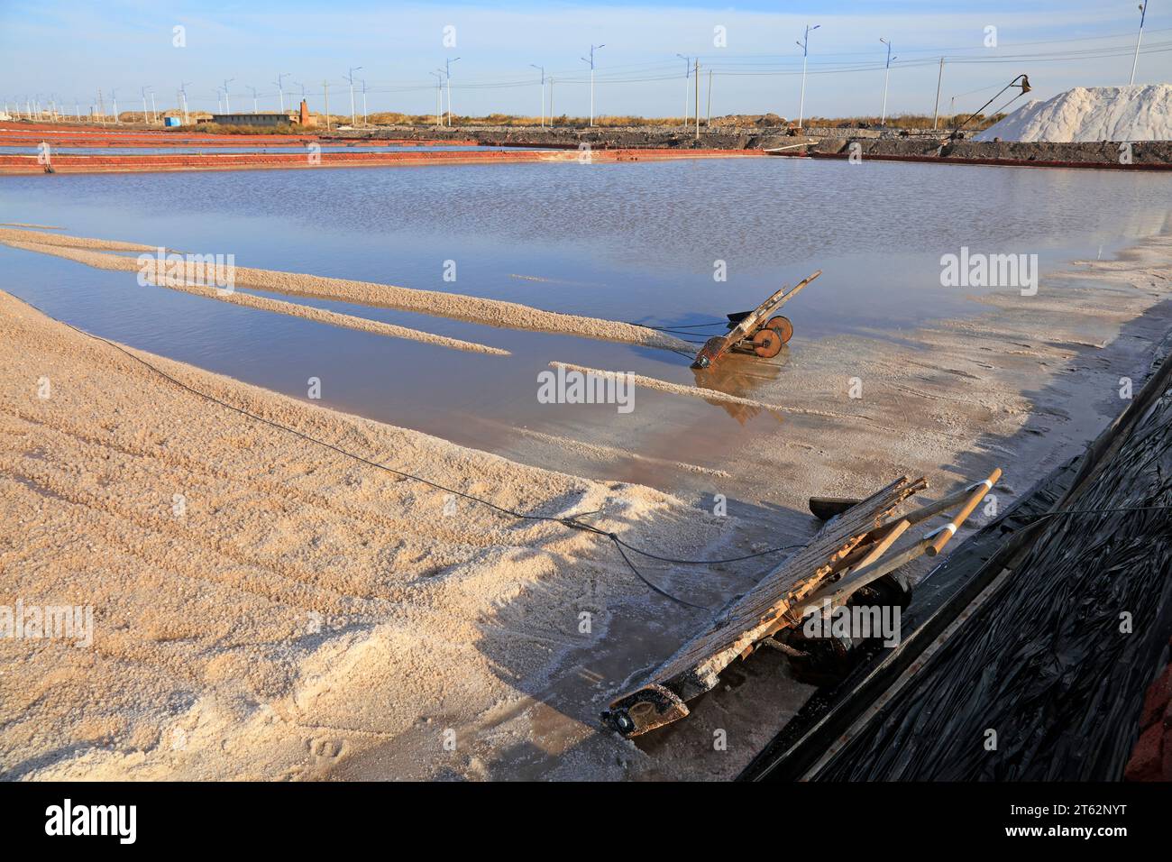 Salt production equipment Stock Photo Alamy