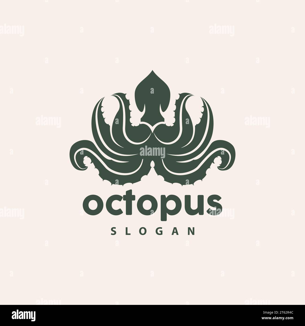 Octopus Logo, Sea Animals Vector, Seafood Ingredients Cuttlefish