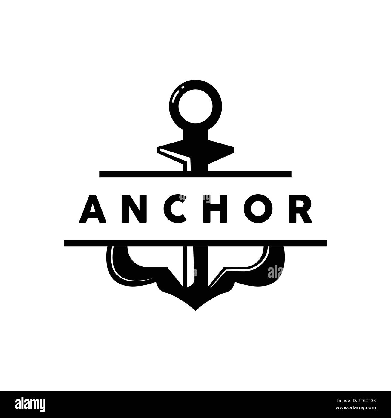 Anchor Logo, Ocean Ship Vector, Simple Minimalist Design, Anchor Icon