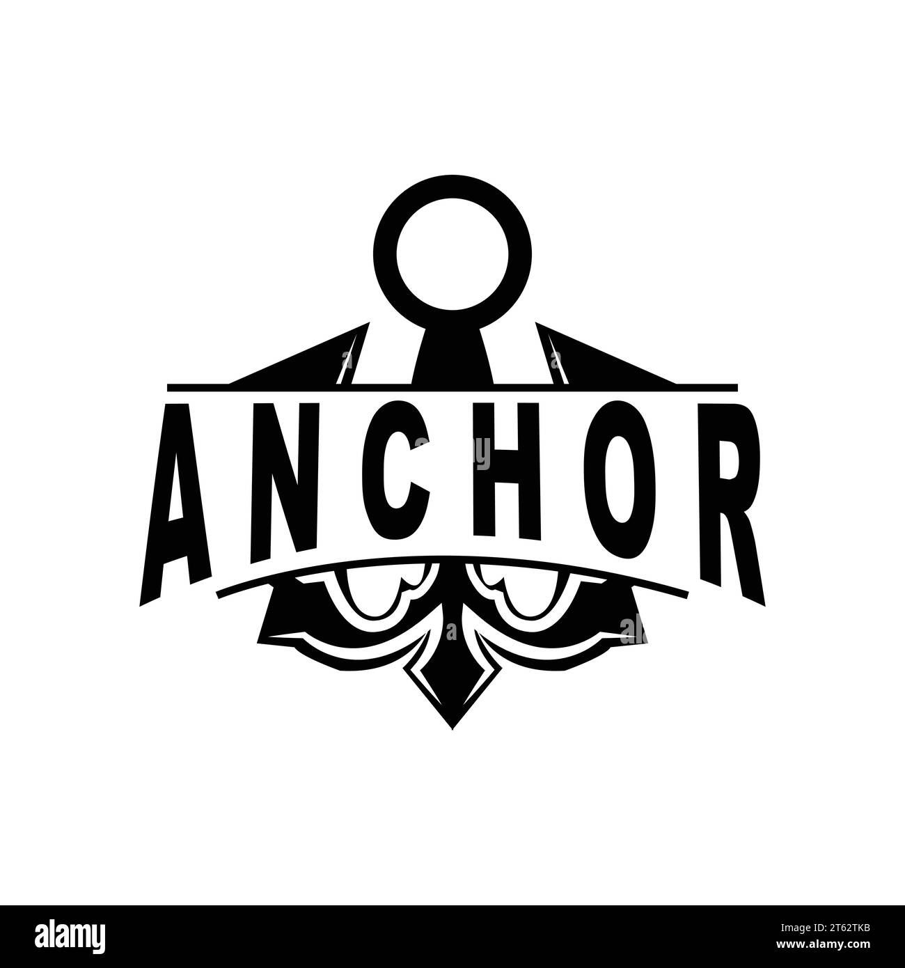 Anchor Logo, Ocean Ship Vector, Simple Minimalist Design, Anchor Icon