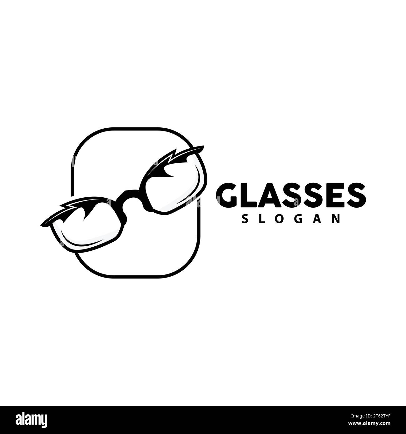 Glasses Logo, Optic Fashion Vector, Icon Illustration Template Simple Design Stock Vector