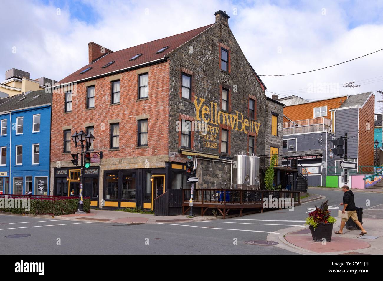 The Yellow Belly Microbrewery and bar exterior, making and serving craft beer, St Johns, Newfoundland, Canada North America Stock Photo