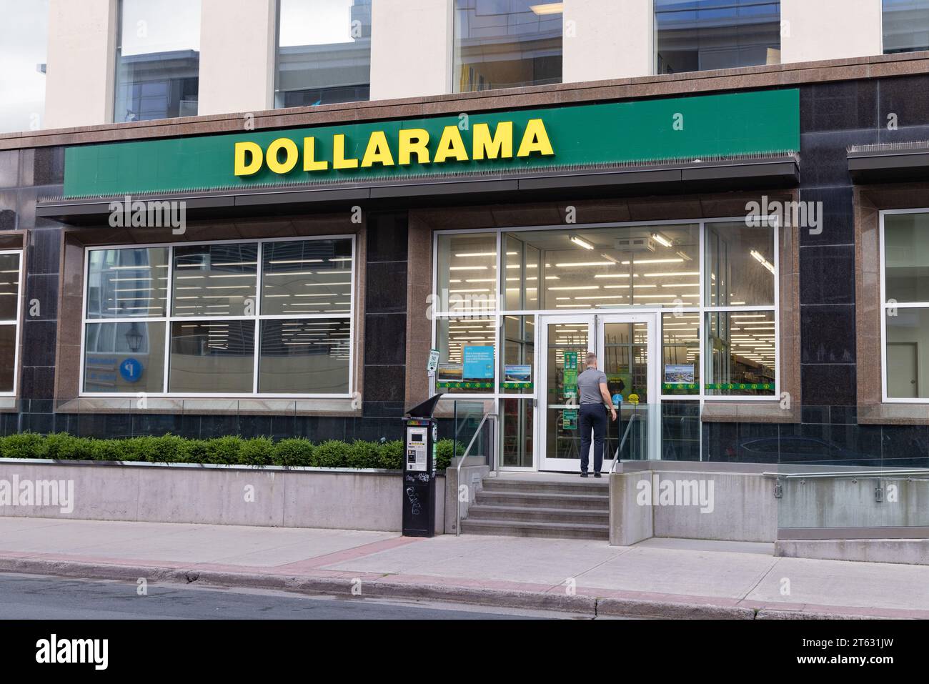 Dollarama store Canada; exterior; a low cost store based in Canada; St. Johns, Newfoundland, Canada. Stock Photo