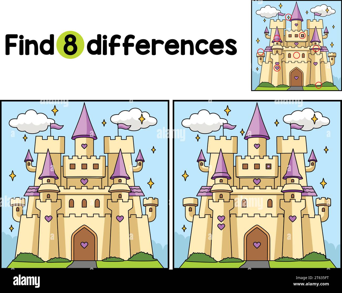 Big Castle Find The Differences Stock Vector Image & Art Alamy