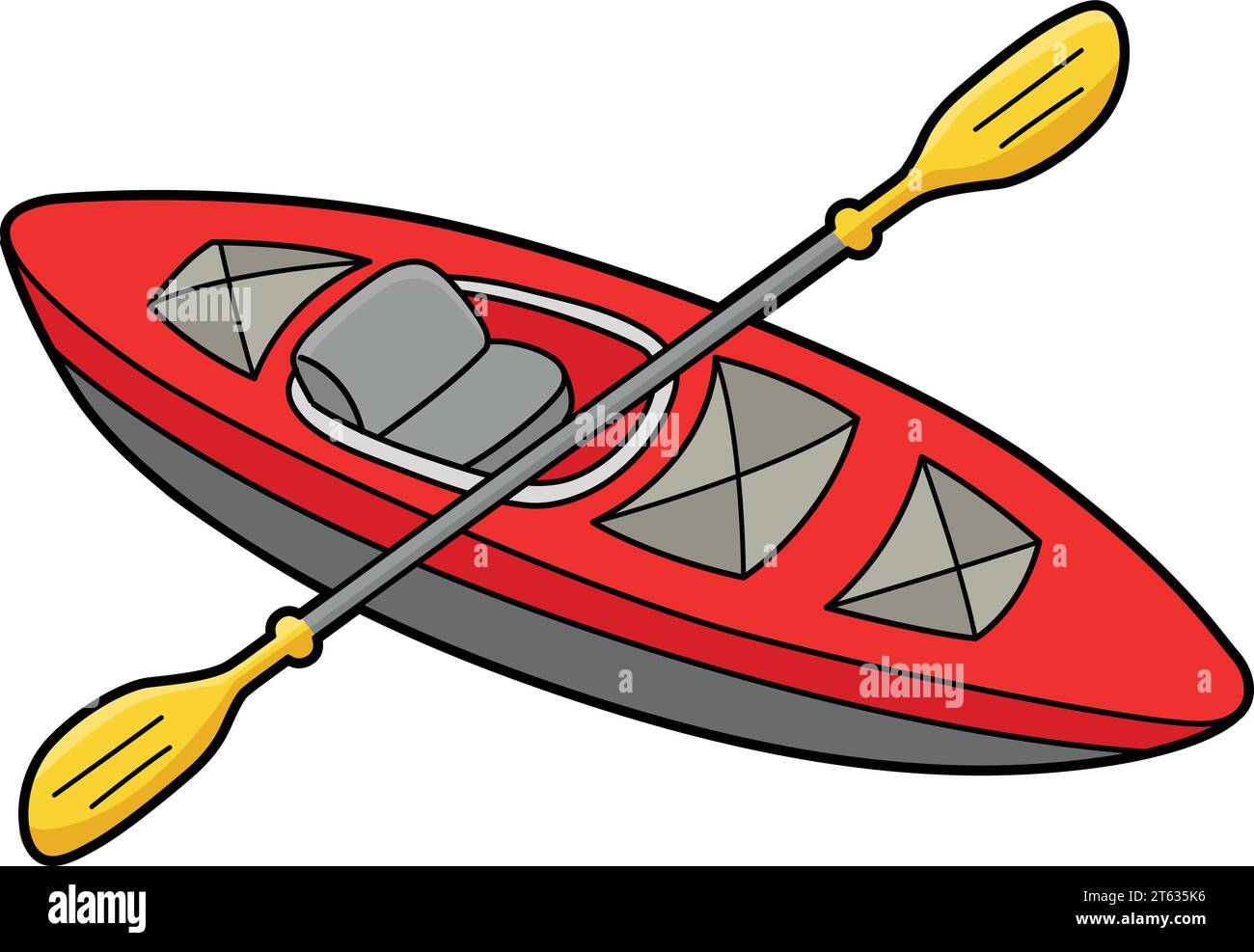 Kayak Vehicle Cartoon Colored Clipart Illustration Stock Vector Image