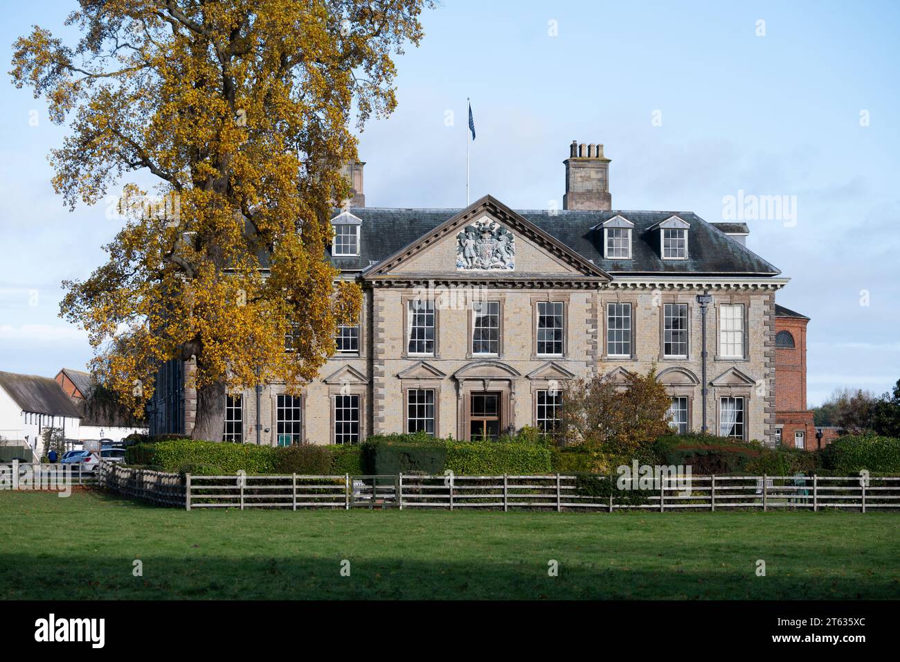 Wootton Hall in autumn, Wootton Wawen, Warwickshire, England, UK Stock