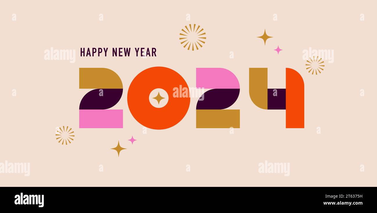 Happy New Year, poster, banner and card design Stock Vector