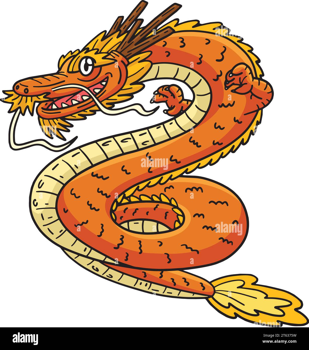 Year of the Dragon Oriental Dragon Cartoon Clipart Stock Vector Image ...