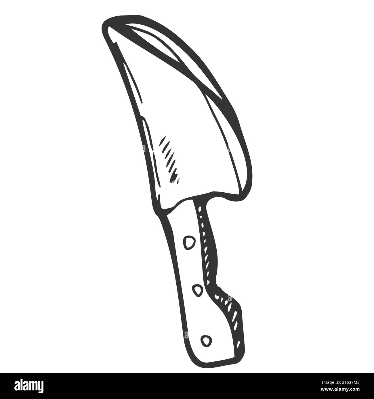 Meat cleaver knife. Doodle style Stock Vector Image & Art Alamy
