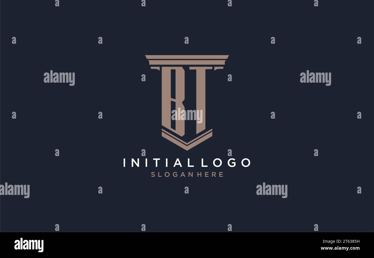 BT initial logo with pillar style, luxury law firm logo design ideas ...