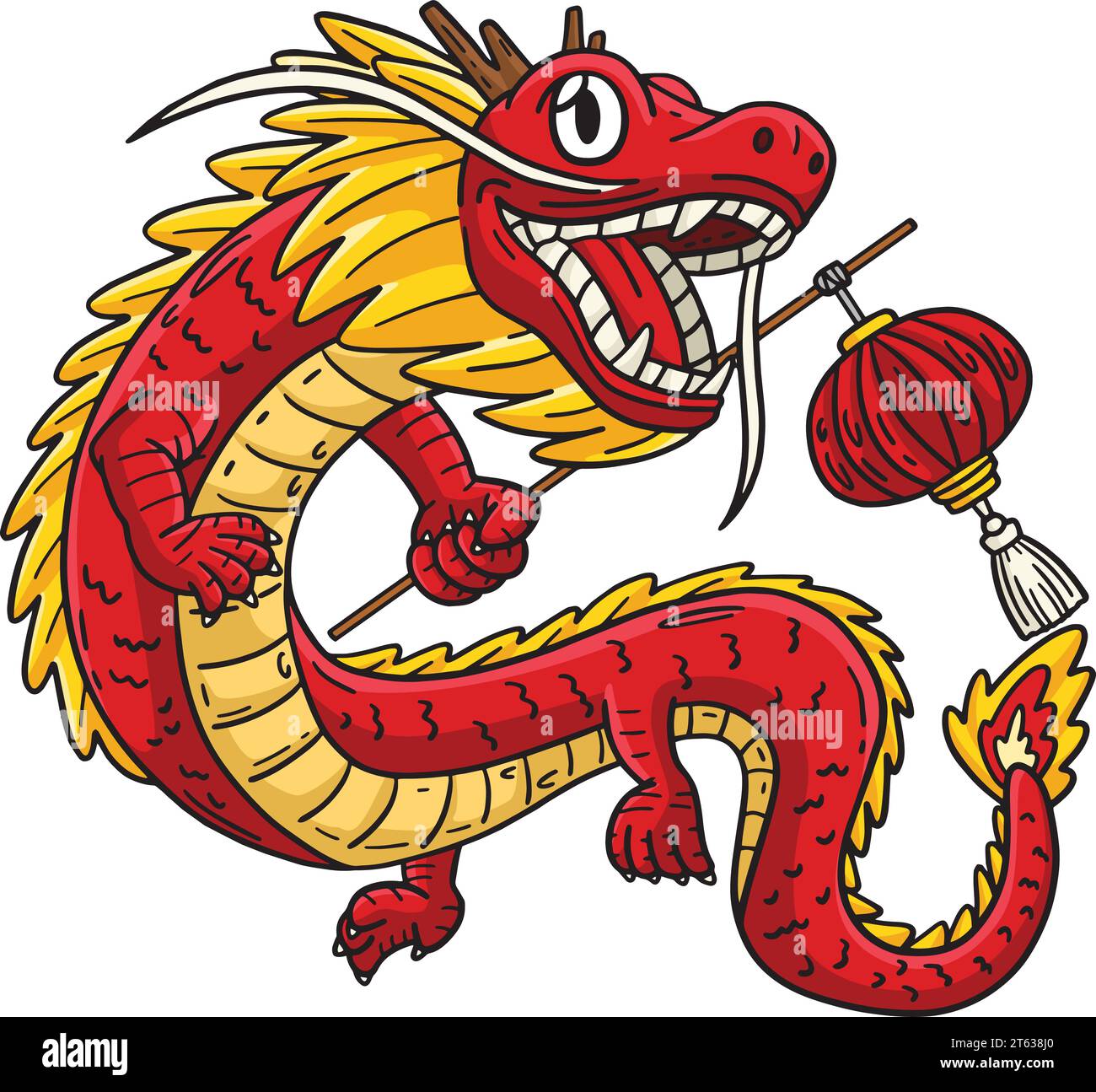 Year of the Dragon Holding a Lantern Clipart Stock Vector Image & Art ...
