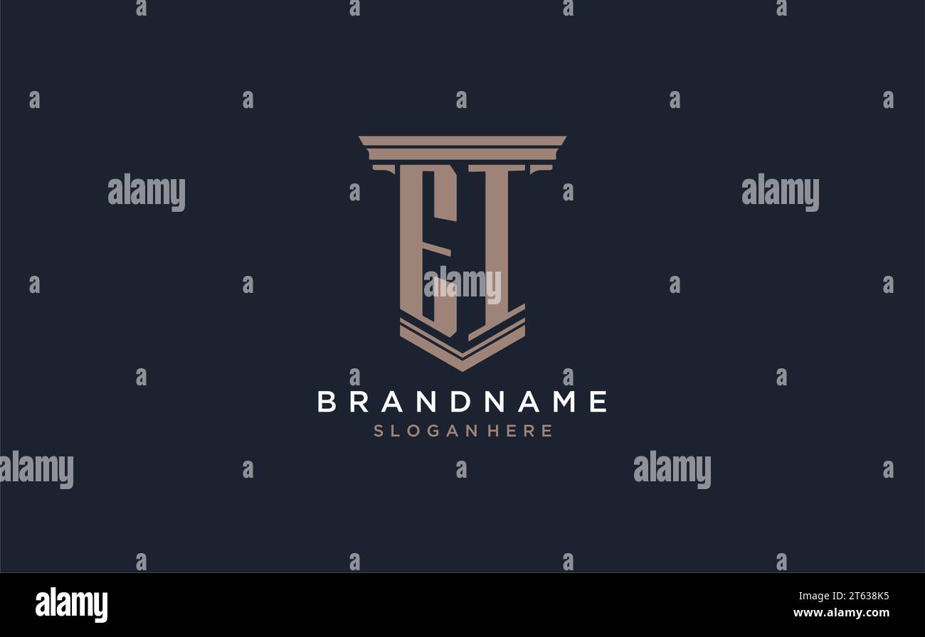 EI initial logo with pillar style, luxury law firm logo design ideas ...