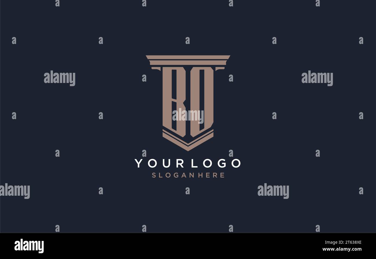 BO initial logo with pillar style, luxury law firm logo design ideas ...