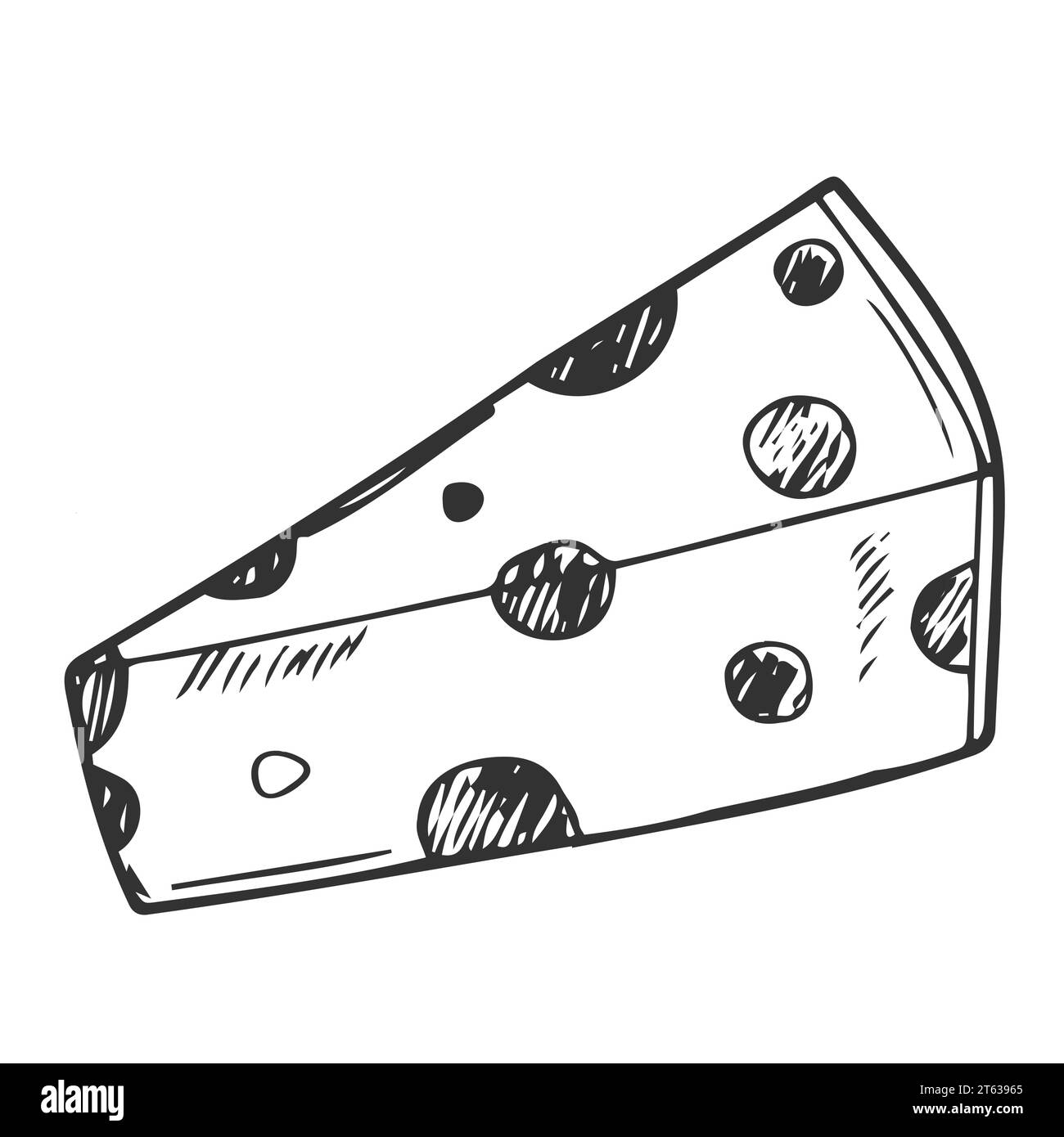 Vector cheese with a black line. Simple food and cooking illustration ...