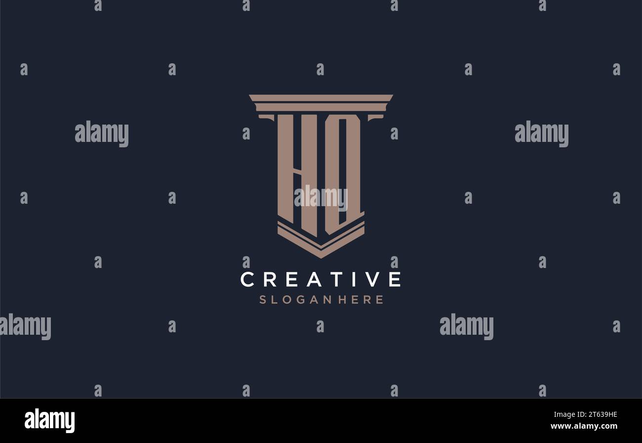 HQ initial logo with pillar style, luxury law firm logo design ideas ...