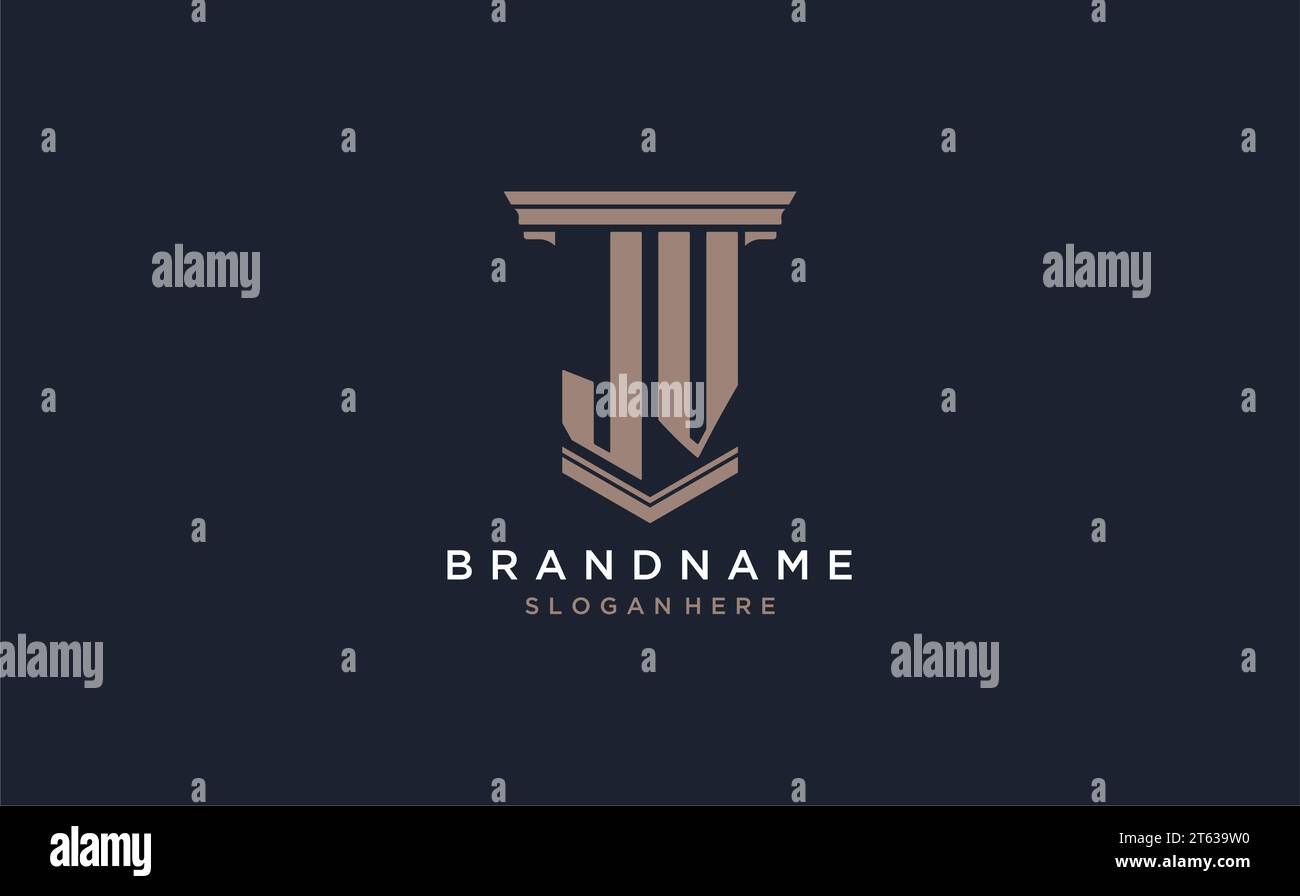 JV initial logo with pillar style, luxury law firm logo design ideas ...