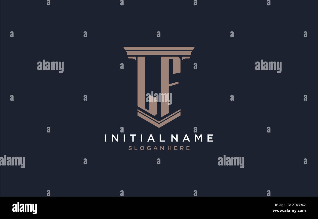 LF initial logo with pillar style, luxury law firm logo design ideas ...